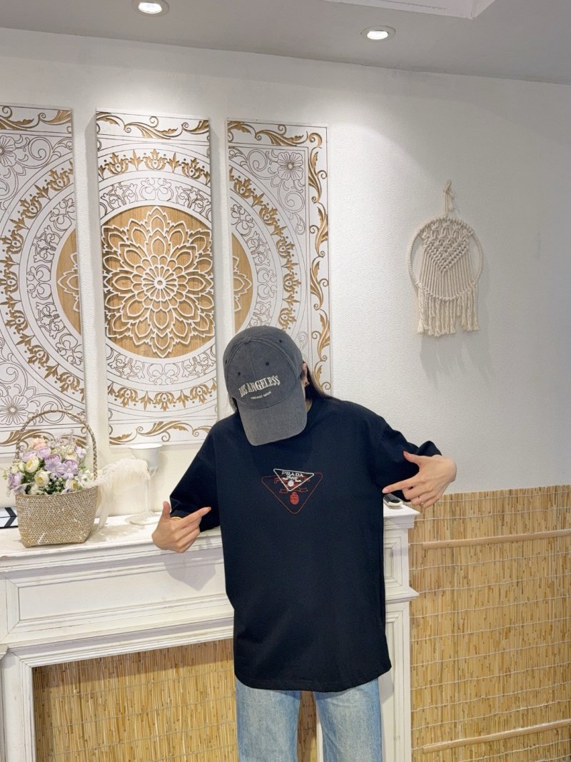 Black Graphic Triangle T-Shirt with Embroidered Logo view