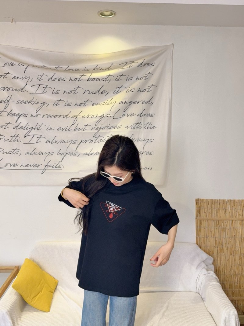 Black Graphic Triangle T-Shirt with Embroidered Logo view