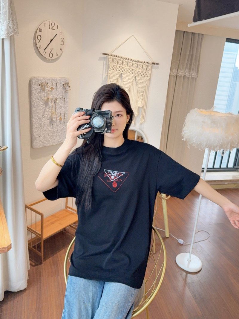 Black Graphic Triangle T-Shirt with Embroidered Logo view