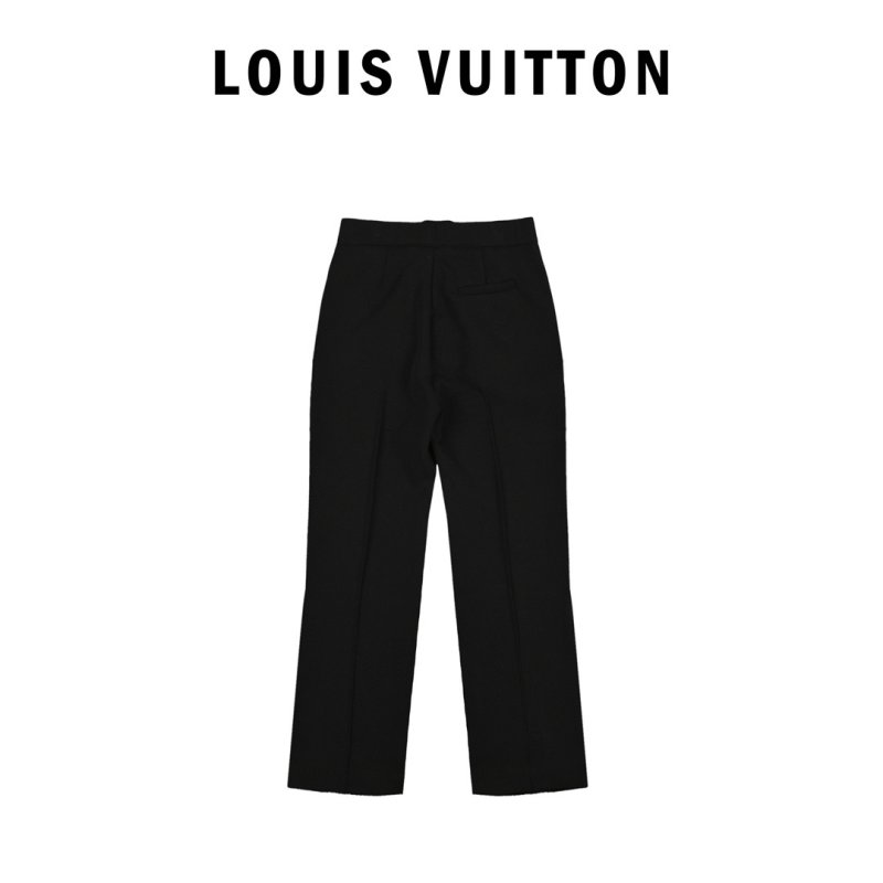 Black Ribbed Wide-Leg Trousers view