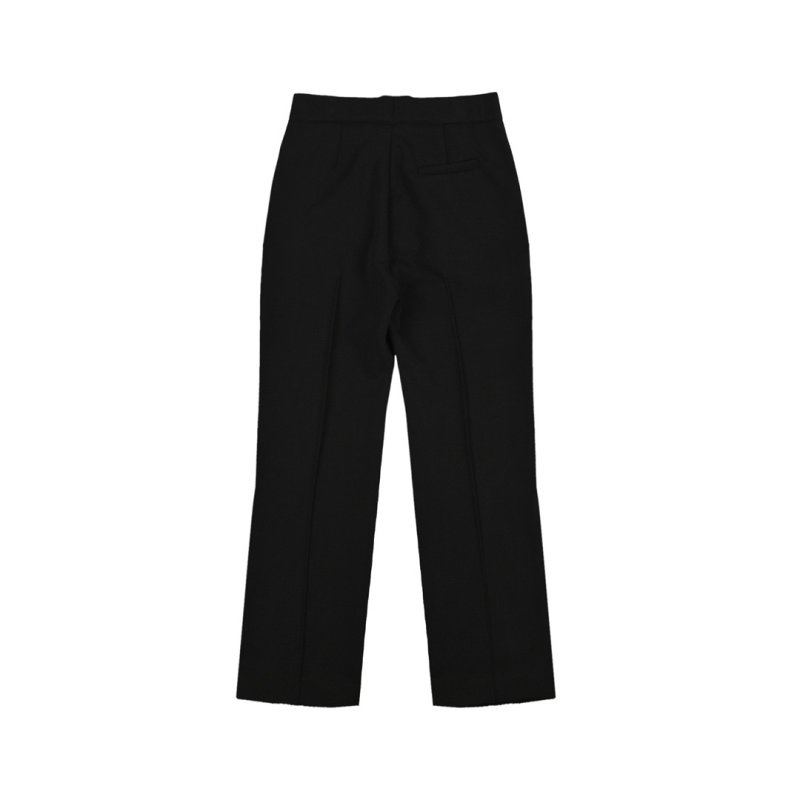 Black Ribbed Wide-Leg Trousers view