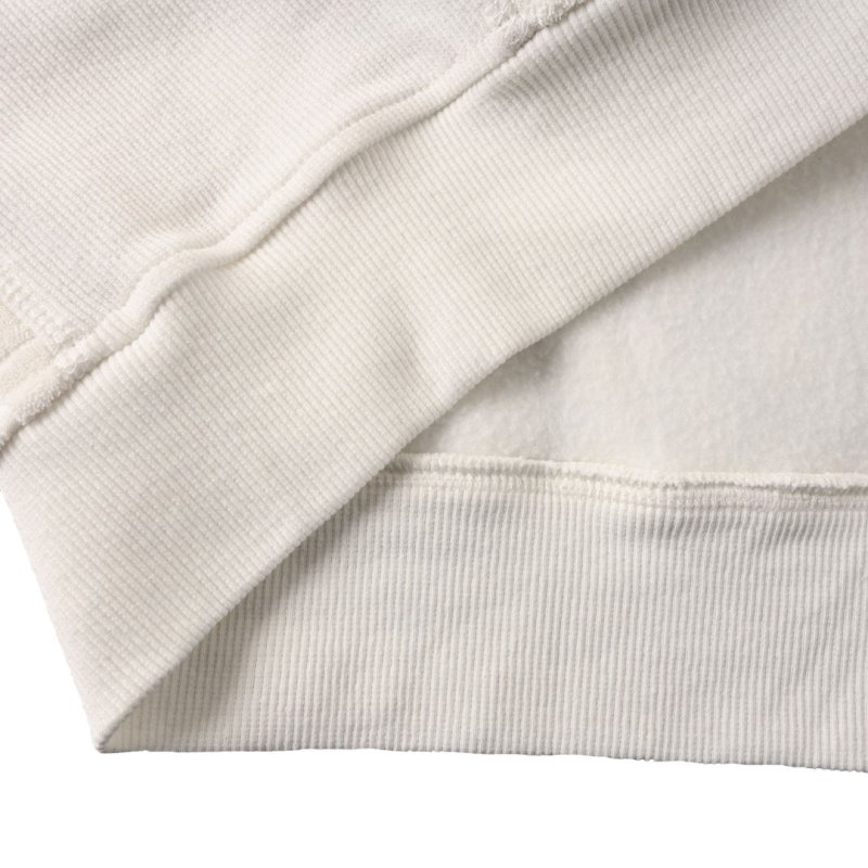 White Quilted Zip Hoodie Sweatshirt view