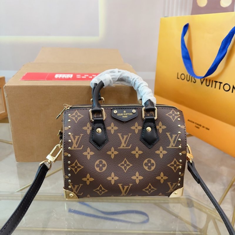 Louis Vuitton Monogram Studded Speedy Handbag Brown view