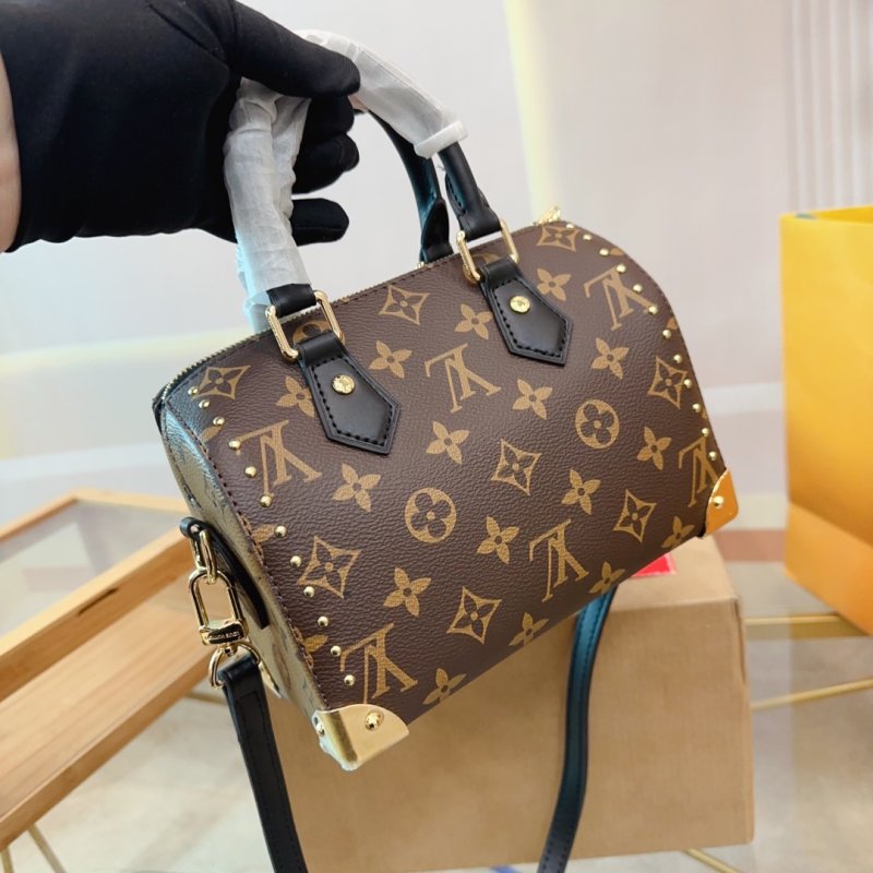 Louis Vuitton Monogram Studded Speedy Handbag Brown view