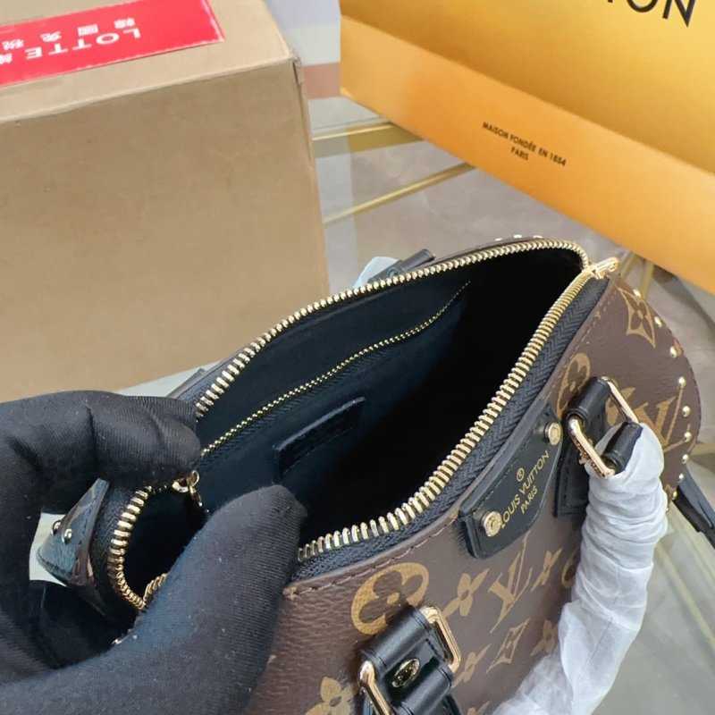 Louis Vuitton Monogram Studded Speedy Handbag Brown view