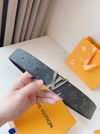 Louis Vuitton LV Monogram Canvas Belt - Black 40mm view 3