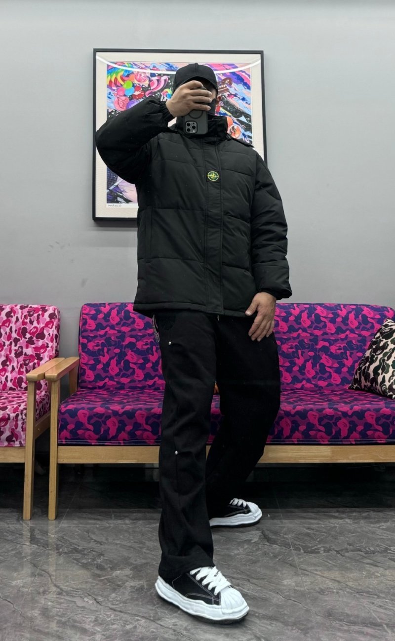 Stone Island Black Down Puffer Jacket