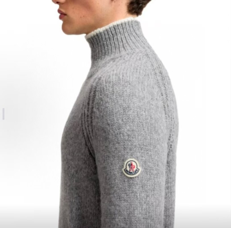 Grey Turtleneck Knit Sweater view
