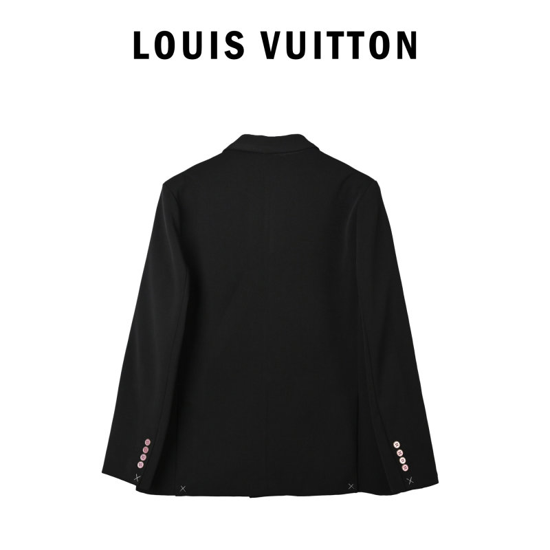 Black Oversized Blazer with Pearl Buttons view