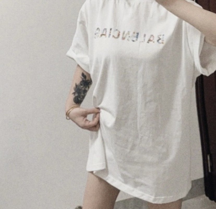 Balenciaga Logo White Short Sleeve T-Shirt