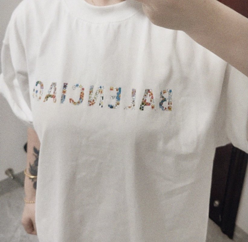 Balenciaga Logo White Short Sleeve T-Shirt view
