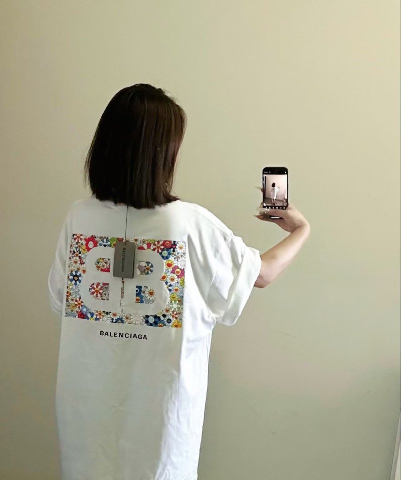 Balenciaga Logo White Short Sleeve T-Shirt view