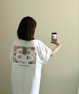 Balenciaga Logo White Short Sleeve T-Shirt view 3