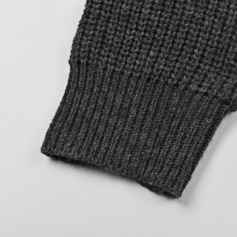 Charcoal Grey Ribbed Knit Cardigan view