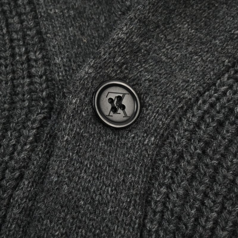 Charcoal Grey Ribbed Knit Cardigan view