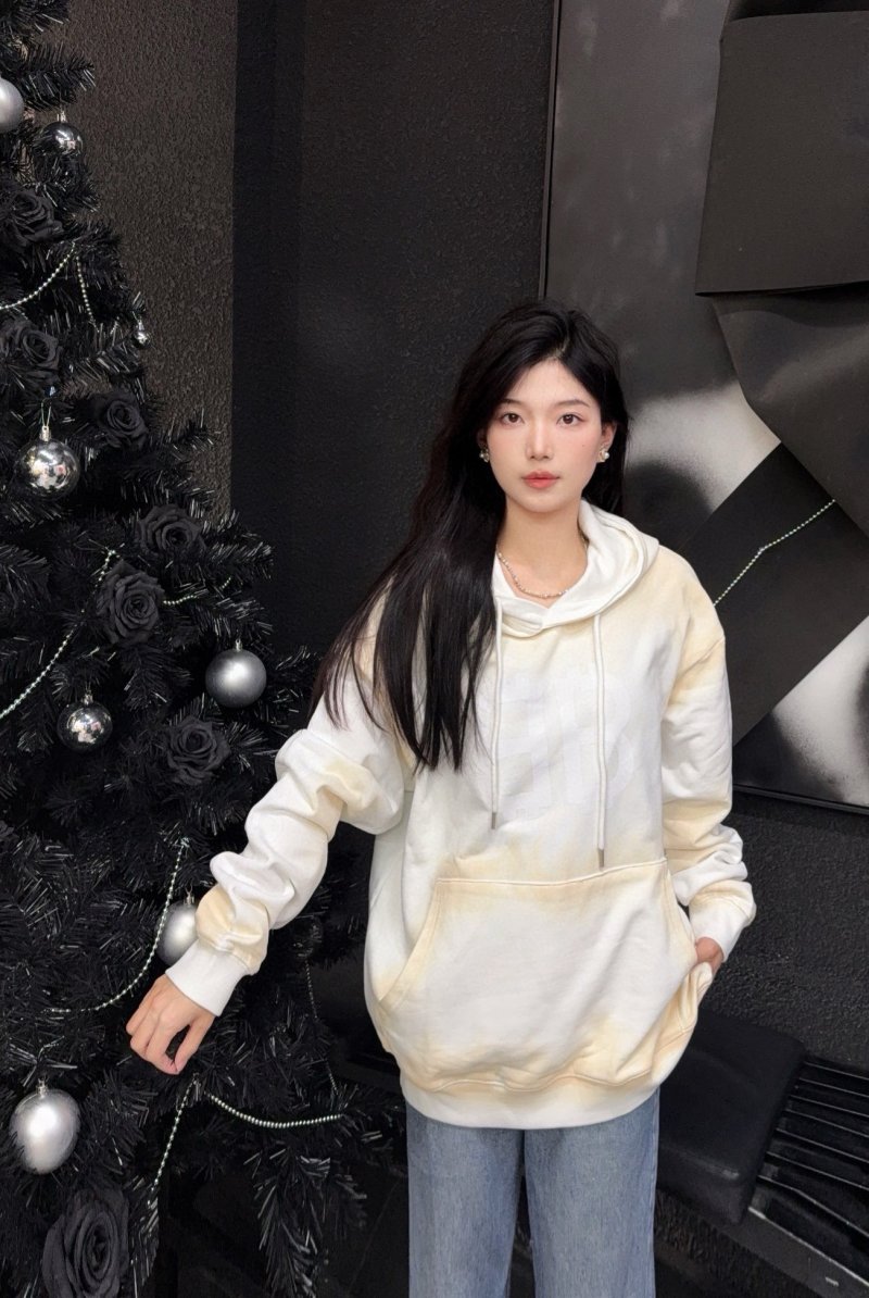 Oversized Cream Pullover Hoodie