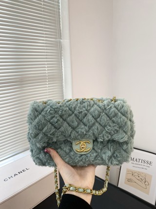 Chanel CF Lambswool Flap Bag Black view 2