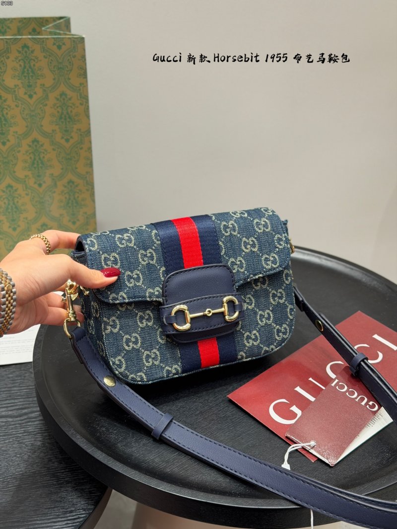 Gucci Horsebit 1955 GG Canvas Crossbody Bag - Beige view