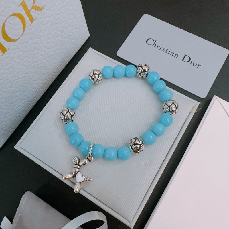 Dior Agate Bead Thai Silver Style Bracelet - Turquoise view