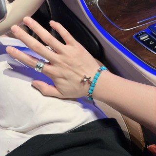Dior Agate Bead Thai Silver Style Bracelet - Turquoise view 4