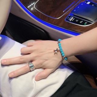 Dior Agate Bead Thai Silver Style Bracelet - Turquoise view 7