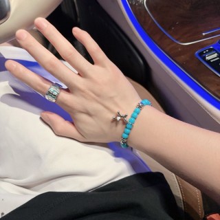 Dior Agate Bead Thai Silver Style Bracelet - Turquoise view 9