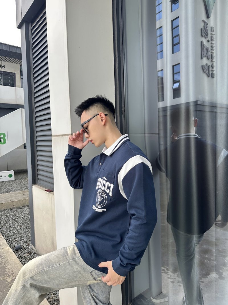 Gucci Navy Long Sleeve Rugby Shirt view