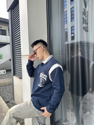 Gucci Navy Long Sleeve Rugby Shirt view 2