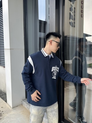 Gucci Navy Long Sleeve Rugby Shirt view 6