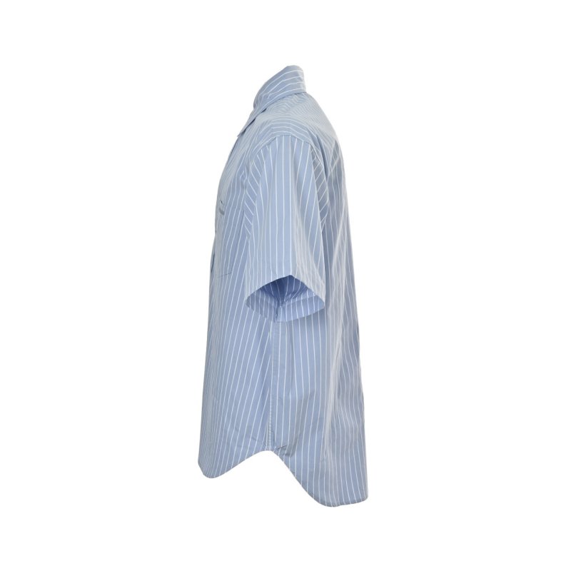 Blue Pinstripe Short-Sleeve Button-Up Shirt view