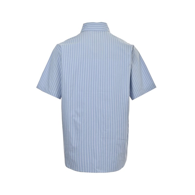 Blue Pinstripe Short-Sleeve Button-Up Shirt view