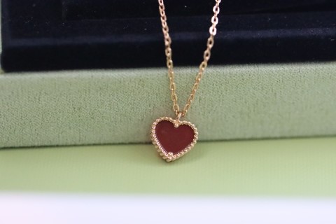 Van Cleef & Arpels Rose Gold Heart Pendant Necklace view 5