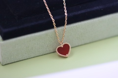 Van Cleef & Arpels Rose Gold Heart Pendant Necklace view 6