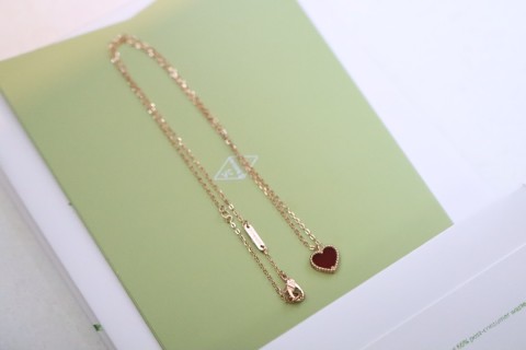 Van Cleef & Arpels Rose Gold Heart Pendant Necklace view 8