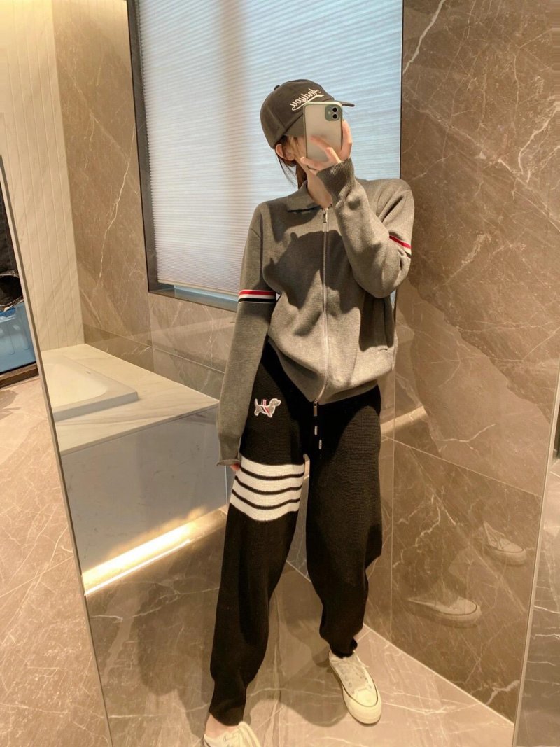 Beige Zip-Up Track Jacket with Striped Trim view