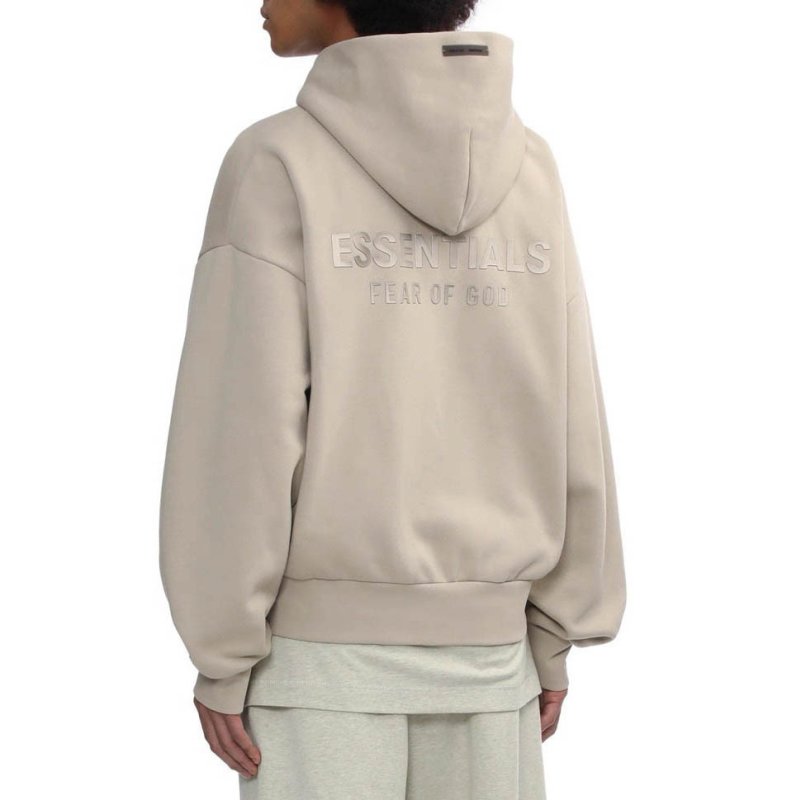 Essentials Beige Full-Zip Hoodie view