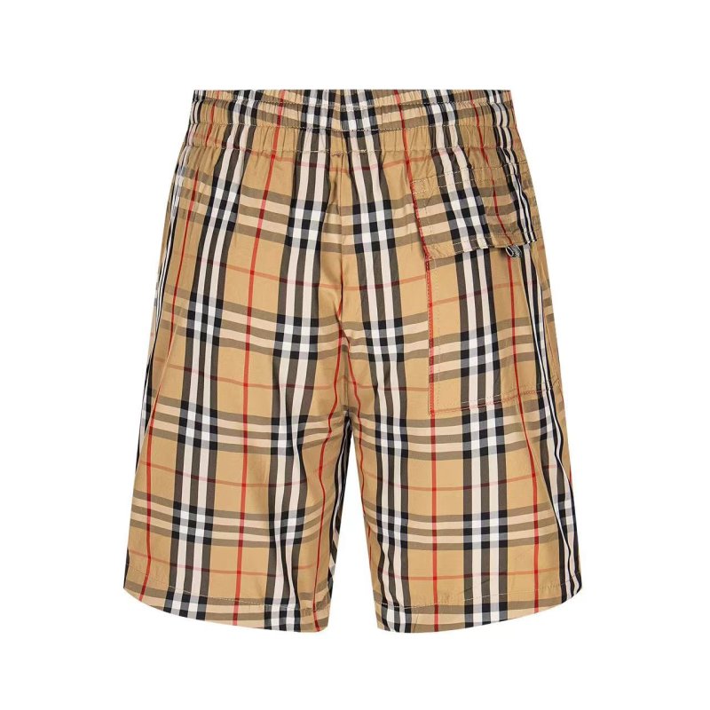 Burberry Check Plaid Shorts Beige Black Red view