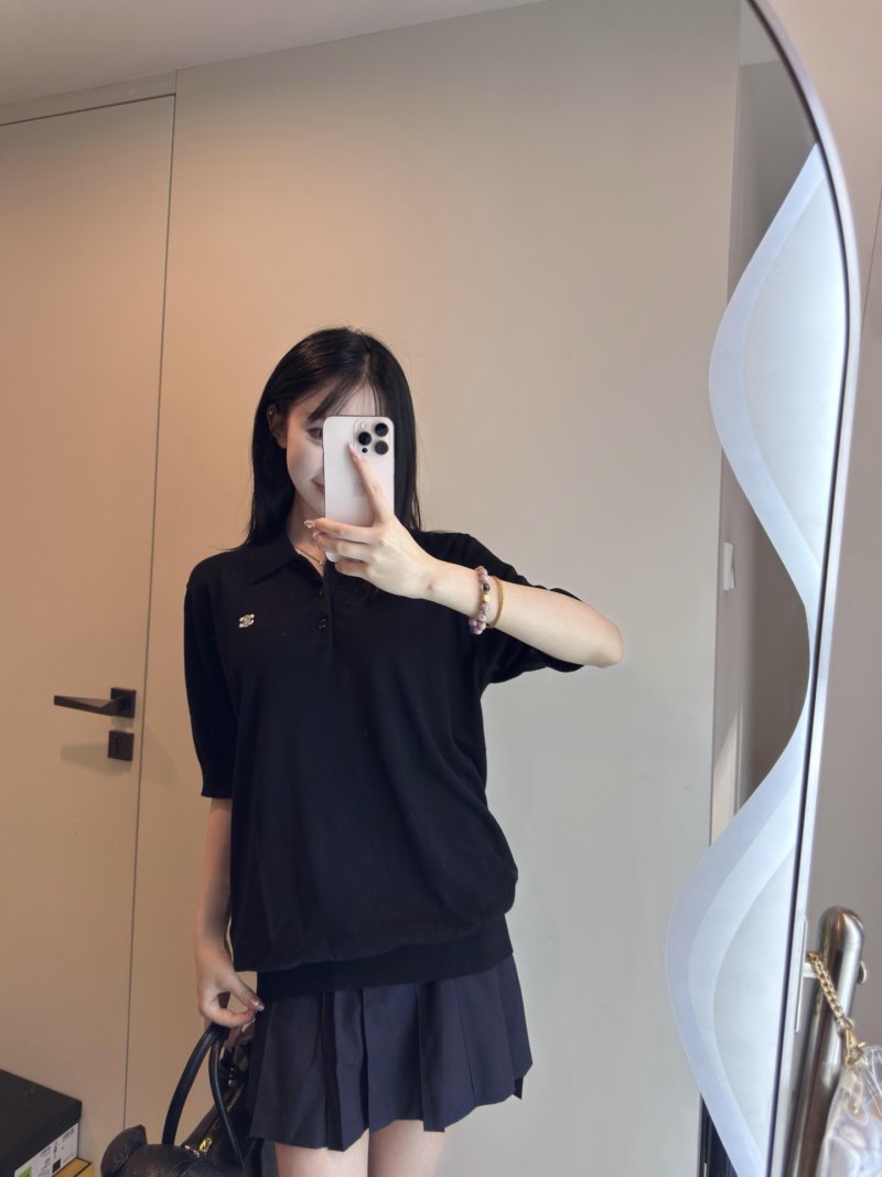 Black Short-Sleeve Polo Shirt with Embroidered Logo view