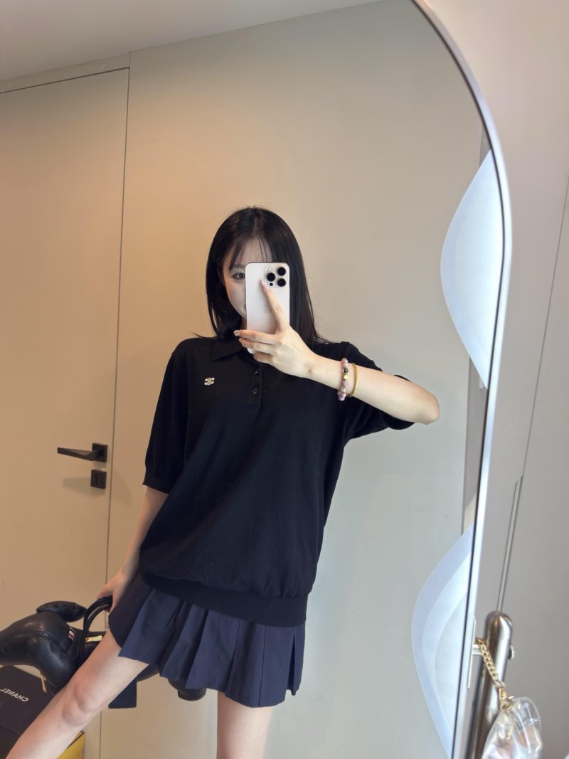 Black Short-Sleeve Polo Shirt with Embroidered Logo view