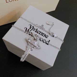 Vivienne Westwood Saturn Pendant Silver Necklace view 2