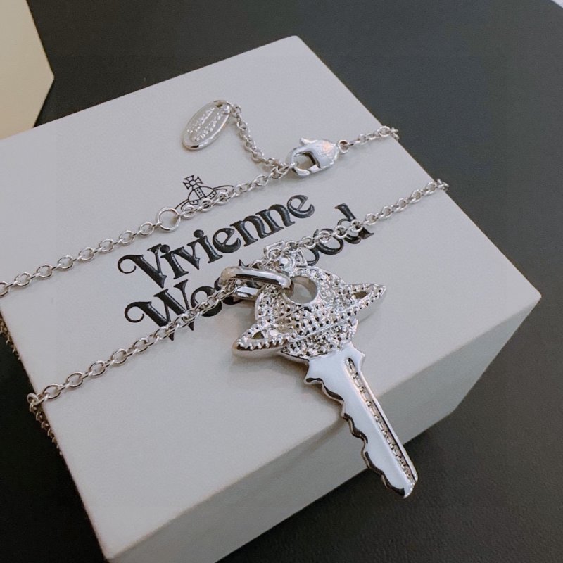 Vivienne Westwood Saturn Pendant Silver Necklace view