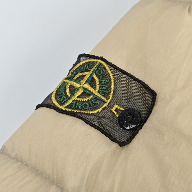 Stone Island Mesh Island Badge Puffer Down Jacket Cream view