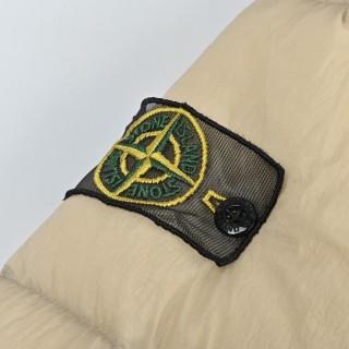 Stone Island Mesh Island Badge Puffer Down Jacket Cream view 12