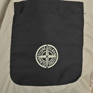 Stone Island Mesh Island Badge Puffer Down Jacket Cream view 14