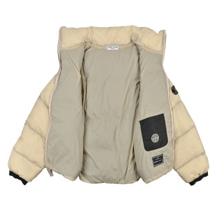 Stone Island Mesh Island Badge Puffer Down Jacket Cream view 5