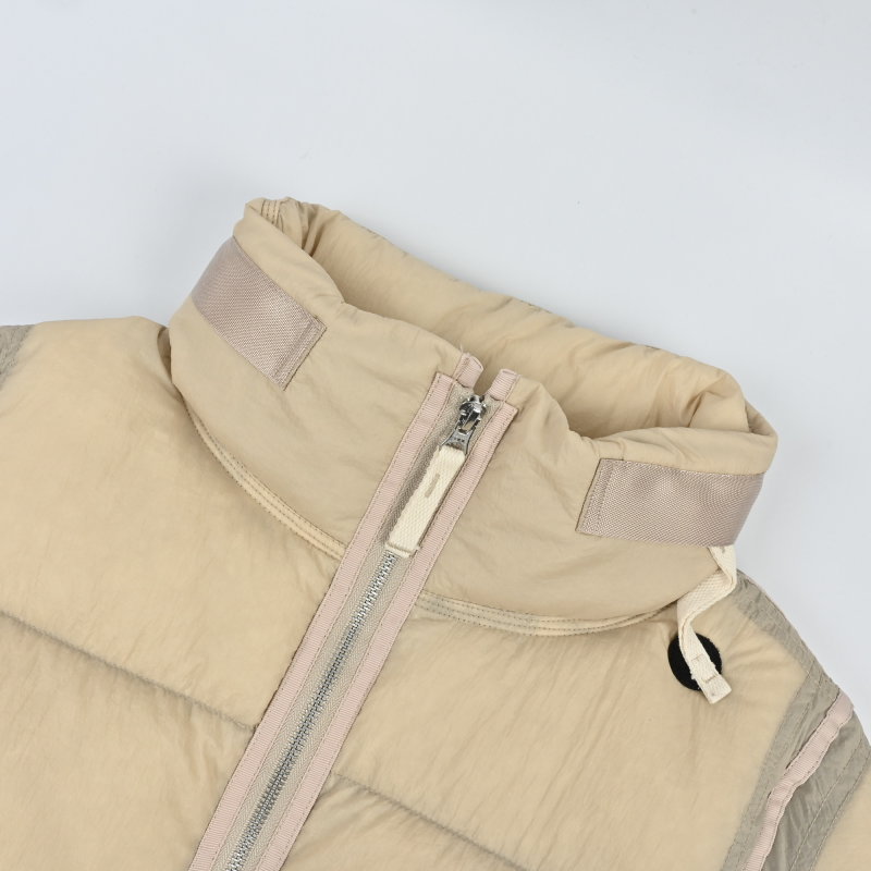 Cream Puffer Down Jacket - Oversized Fit view