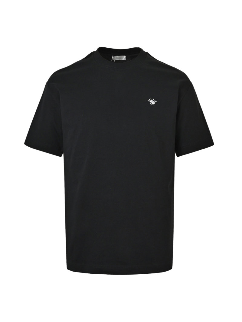Black Crew Neck Short Sleeve T-Shirt with Small Chest Logo view