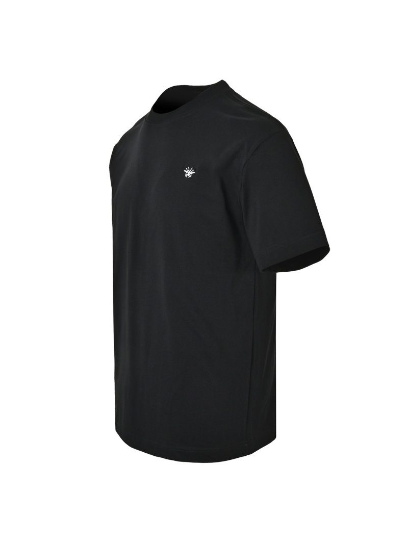 Black Crew Neck Short Sleeve T-Shirt with Small Chest Logo view