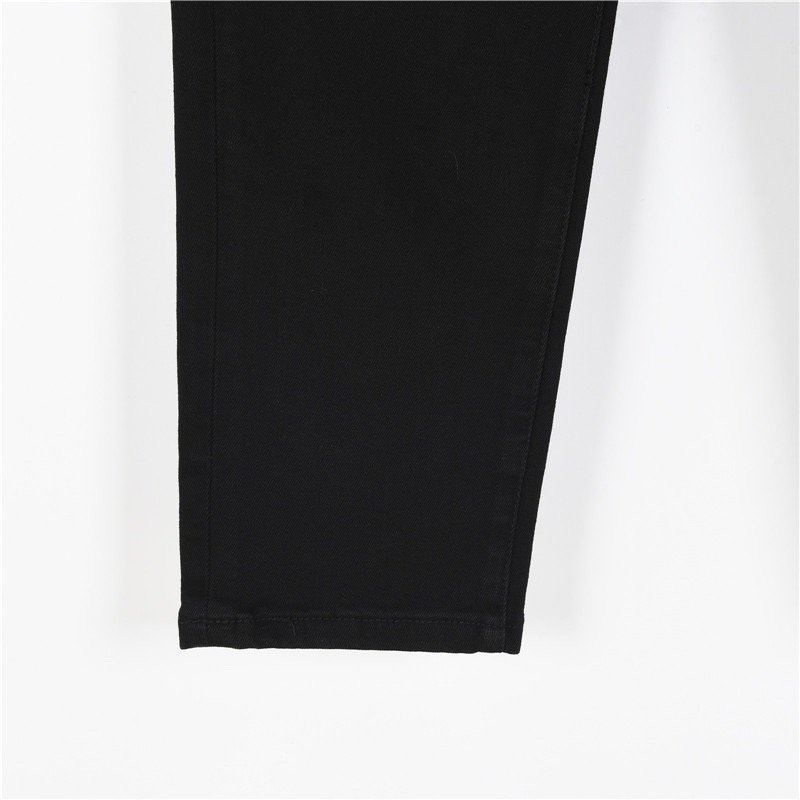 Black High-Waist Straight Leg Denim Jeans view