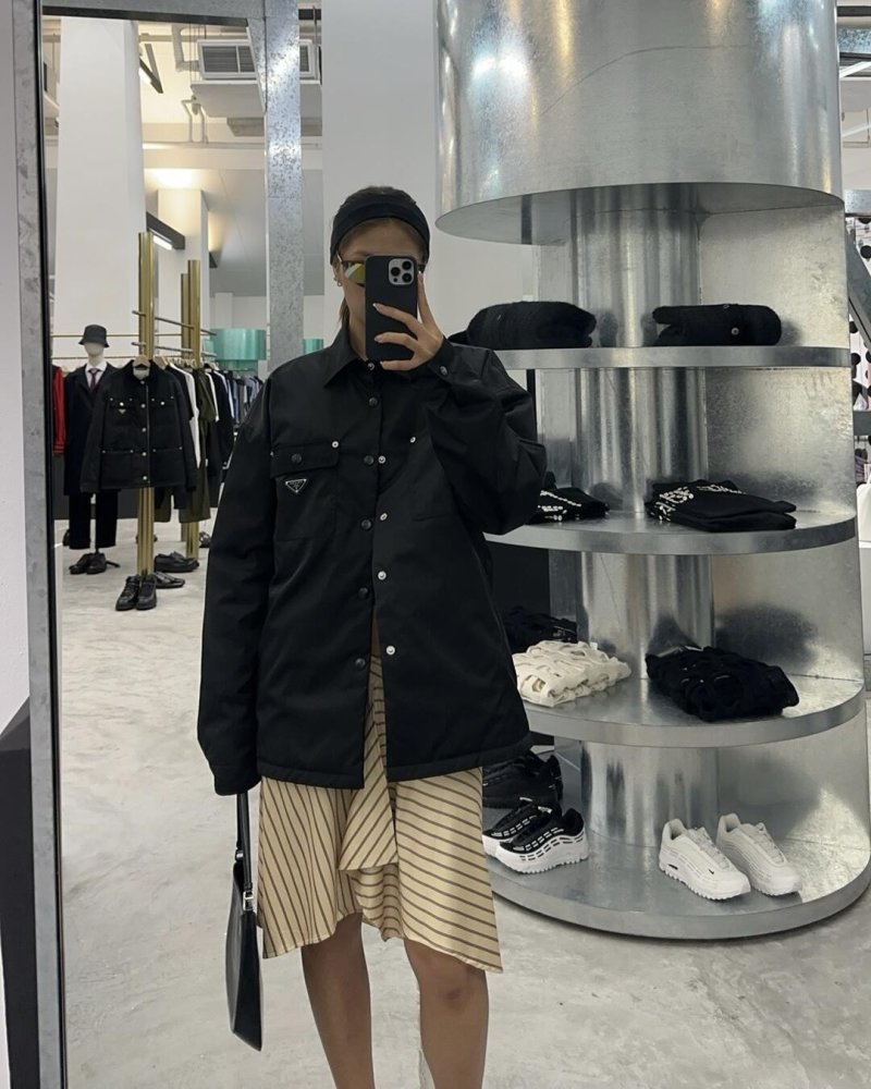 Prada Black Nylon Shirt Jacket view